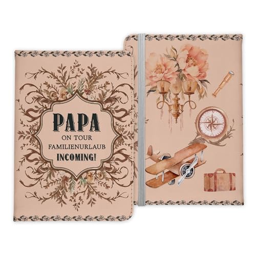22Feels Papa Geschenk Reisepasshülle On Tour Männer Reisen Pass Etui Cover Organizer Vater Gadgets Sommer Urlaub Kunst-Leder von 22Feels