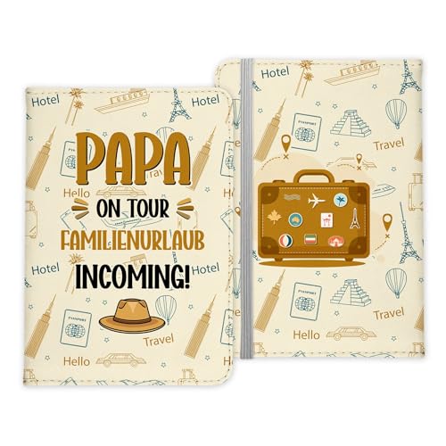 22Feels Papa Geschenk Reisepasshülle On Tour Männer Reisen Pass Etui Cover Organizer Vater Gadgets Sommer Urlaub Kunst-Leder von 22Feels