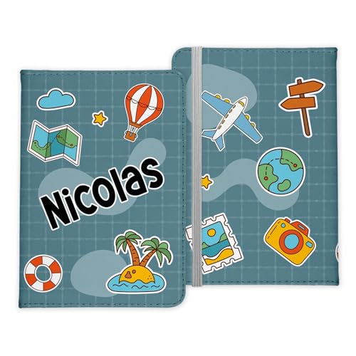 22Feels Personalisierte Reisepasshülle Kinder Geschenk Reisen Pass Etui Cover Organizer Sommer Urlaub Cover Mädchen Jungs Gadgets Kunst-Leder Frauen Männer von 22Feels