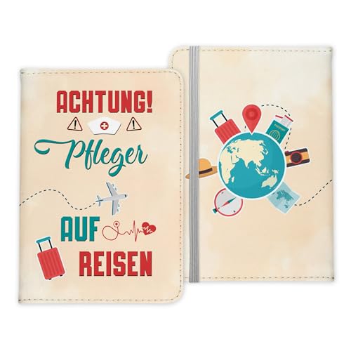 22Feels Pfleger Geschenk Reisepasshülle Männer Reisen Pass Etui Cover Organizer Sommer Urlaub Gadgets Kunst-Leder Berufe Accessoire von 22Feels