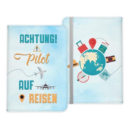 22Feels Pilot Geschenk Reisepasshülle Männer Reisen Pass Etui Cover Organizer Sommer Urlaub Gadgets Kunst-Leder Berufe Accessoire von 22Feels