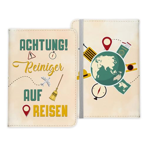 22Feels Reiniger Geschenk Reisepasshülle Männer Reisen Pass Etui Cover Organizer Sommer Urlaub Gadgets Kunst-Leder Berufe Accessoire von 22Feels