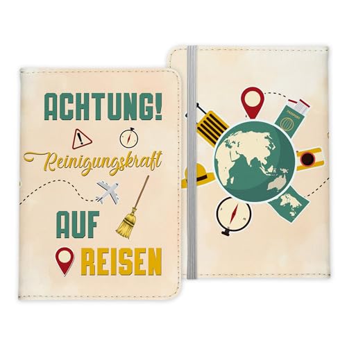 22Feels Reinigungskraft Geschenk Reisepasshülle Männer Reisen Pass Etui Cover Organizer Sommer Urlaub Gadgets Kunst-Leder Berufe Accessoire von 22Feels