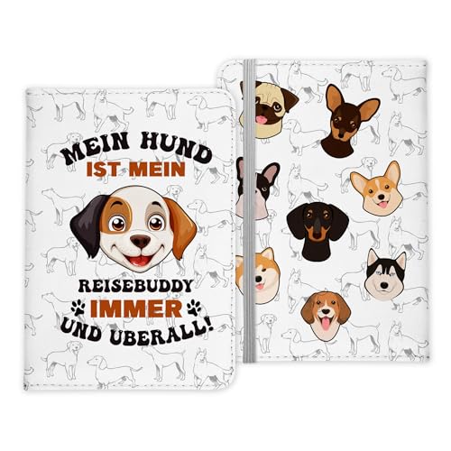 22Feels Reisen mit Hund Reisepasshülle Frauen Geschenk Männer Pass Etui Cover Organizer Gadgets Sommer Urlaub Kunst-Leder von 22Feels