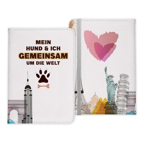 22Feels Reisen mit Hund Reisepasshülle Frauen Geschenk Männer Pass Etui Cover Organizer Gadgets Sommer Urlaub Kunst-Leder von 22Feels