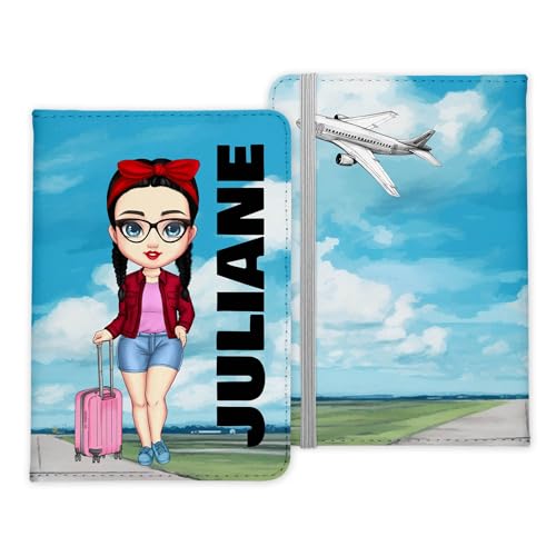 22Feels Reisepasshülle Personalisiert Frauen Mädchen Urlaub Reisen Gadgets Kinder Etui Organizer Namen Invididuell Kunst-Leder Cover Hülle Geschenk Ehefrau Mama Tochter Enkelin Nichte von 22Feels