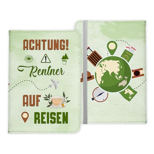 22Feels Rentner Geschenk Reisepasshülle Männer Reisen Pass Etui Cover Organizer Sommer Urlaub Gadgets Kunst-Leder Berufe Accessoire von 22Feels
