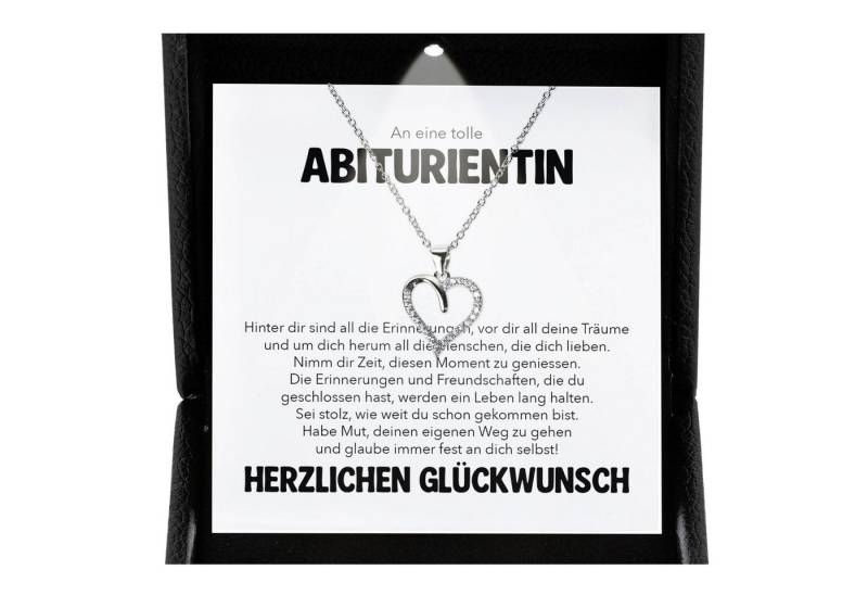 22Feels Schmuckset Abitur Geschenk SET Mädchen Kette Herz Collier Damen Abifeier (inkl. Geschenktasche, Karte, Poliertuch, Beutel), Premium Licht Etui, Silber 925/000, Karte Made In Germany von 22Feels