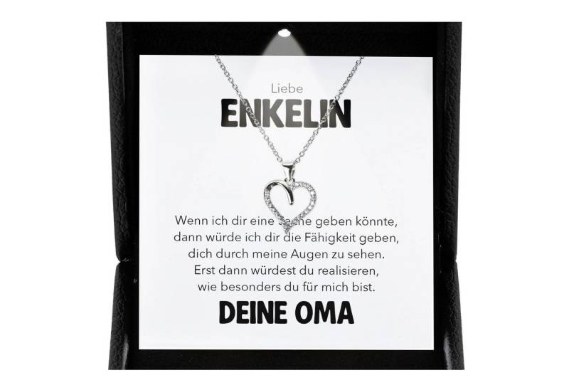 22Feels Schmuckset An Meine Enkelin Geschenk von Oma Mädchen Herz Halskette Frauen Karte (inkl. Geschenktasche, Karte, Poliertuch, Beutel), Premium Licht Etui, Silber 925/000, Karte Made In Germany von 22Feels