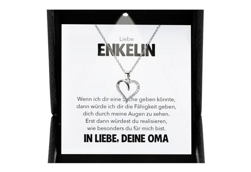 22Feels Schmuckset An Meine Enkelin Geschenk von Oma Mädchen Herz Halskette Frauen Karte (inkl. Geschenktasche, Karte, Poliertuch, Beutel), Premium Licht Etui, Silber 925/000, Karte Made In Germany von 22Feels