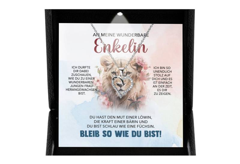 22Feels Schmuckset An Meine Enkelin Geschenk von Oma Opa Mädchen Herz Halskette Frauen (inkl. Geschenktasche, Karte, Poliertuch, Beutel), Premium Licht Etui, Silber 925/000, Karte Made In Germany von 22Feels