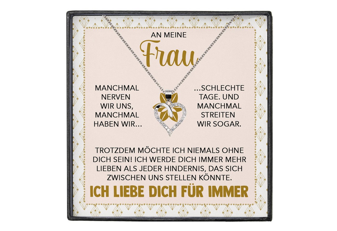 22Feels Schmuckset An Meine Frau Ich Liebe Dich Kette Ehefrau Geschenk Hochzeitstag Herz (inkl. Geschenktasche, Karte, Poliertuch, Beutel), Silber 925/000, Karte Made In Germany von 22Feels