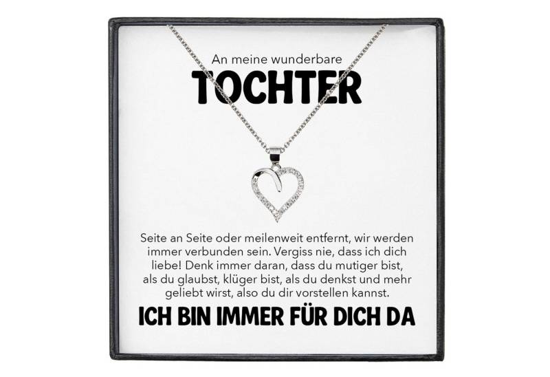 22Feels Schmuckset An Meine Tochter Geschenk von Mama Papa Mädchen Frauen Herz Halskette (inkl. Geschenktasche, Karte, Poliertuch, Beutel), Silber 925/000, Karte Made In Germany von 22Feels