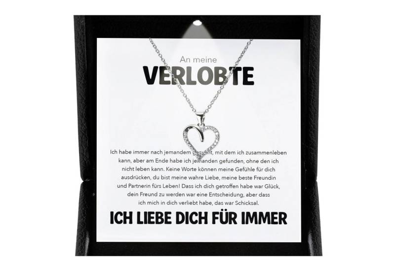 22Feels Schmuckset An Meine Verlobte Geschenk Frauen Verlobung Ich Liebe Dich Herz Kette (inkl. Geschenktasche, Karte, Poliertuch, Beutel), Premium Licht Etui, Silber 925/000, Karte Made In Germany von 22Feels