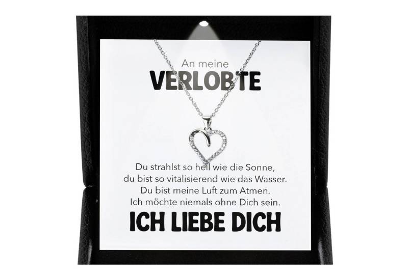 22Feels Schmuckset An Meine Verlobte Geschenk Frauen Verlobung Ich Liebe Dich Herz Kette (inkl. Geschenktasche, Karte, Poliertuch, Beutel), Premium Licht Etui, Silber 925/000, Karte Made In Germany von 22Feels