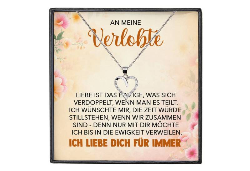 22Feels Schmuckset An Meine Verlobte Geschenk Frauen Verlobung Ich Liebe Dich Herz Kette (inkl. Geschenktasche, Karte, Poliertuch, Beutel), Silber 925/000, Karte Made In Germany von 22Feels