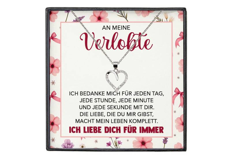 22Feels Schmuckset An Meine Verlobte Geschenk Frauen Verlobung Ich Liebe Dich Herz Kette (inkl. Geschenktasche, Karte, Poliertuch, Beutel), Silber 925/000, Karte Made In Germany von 22Feels