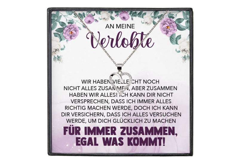 22Feels Schmuckset An Meine Verlobte Geschenk Frauen Verlobung Ich Liebe Dich Herz Kette (inkl. Geschenktasche, Karte, Poliertuch, Beutel), Silber 925/000, Karte Made In Germany von 22Feels