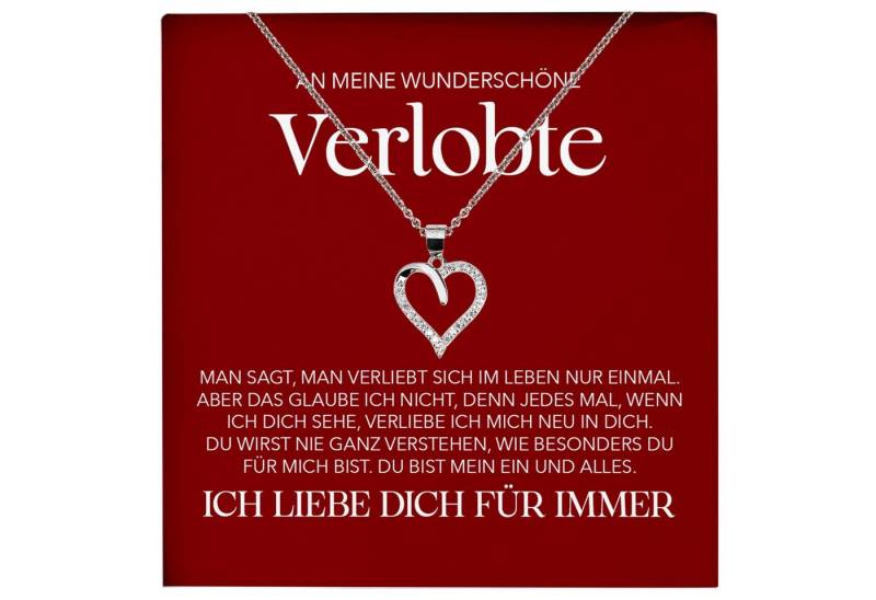 22Feels Schmuckset An Meine Wunderschöne Verlobte Halskette Verlobung Geschenk Frauen (inkl. Geschenktasche, Karte, Poliertuch, Beutel), Echt-Silber 925/000, Karte Made In Germany von 22Feels