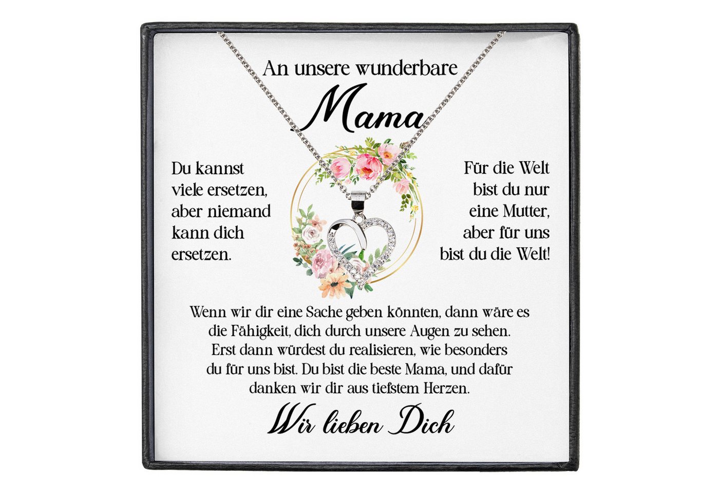 22Feels Schmuckset An Unsere Mama Geschenk Kette Muttertag Frauen Schmuck Geburtstag Dame, Echt-Silber 925/000, Karte Made In Germany von 22Feels