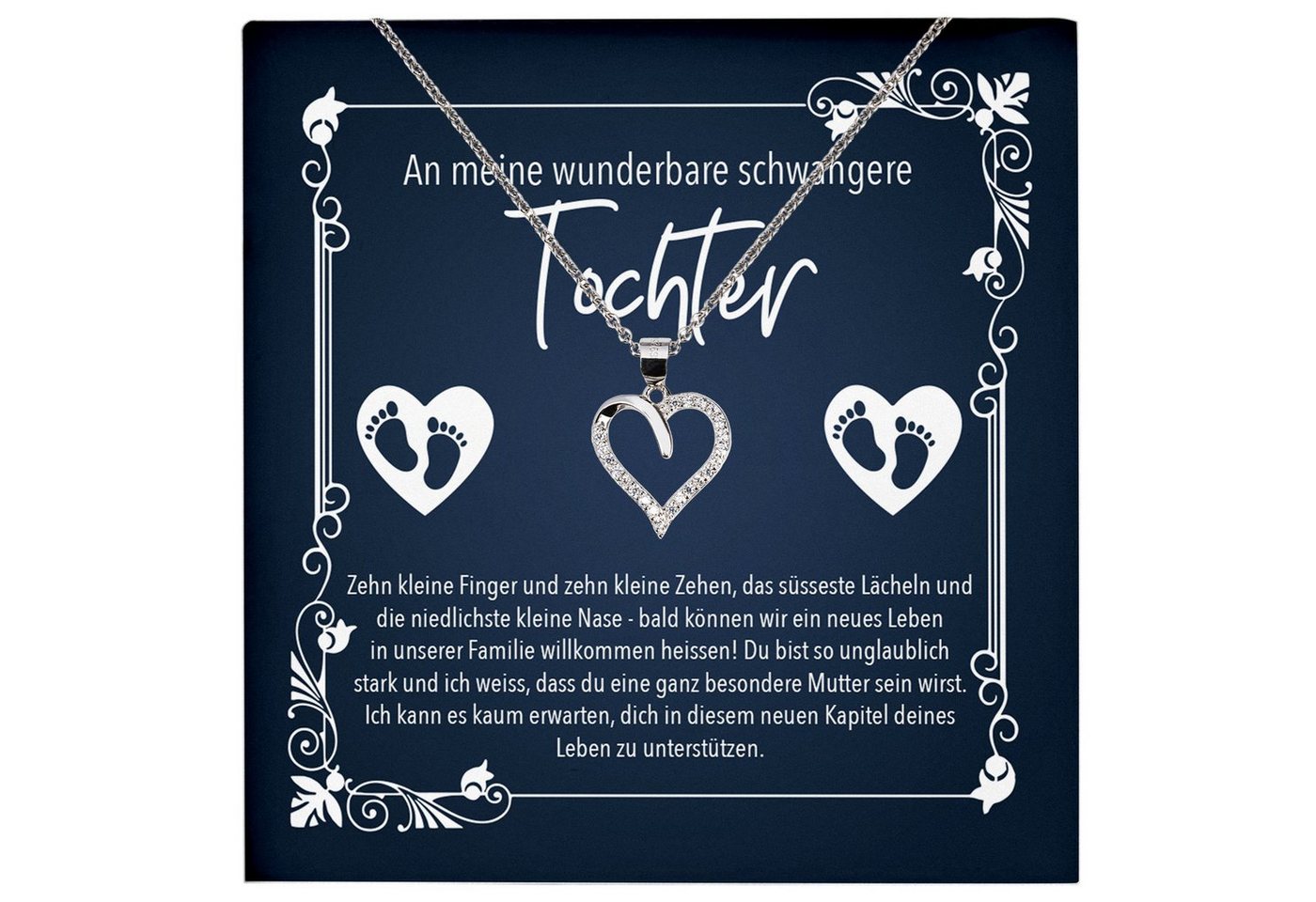 22Feels Schmuckset Babyshower Geschenk Tochter Schwangerschaft Werdende Mama Halskette, Echt-Silber 925/000, Karte Made In Germany von 22Feels