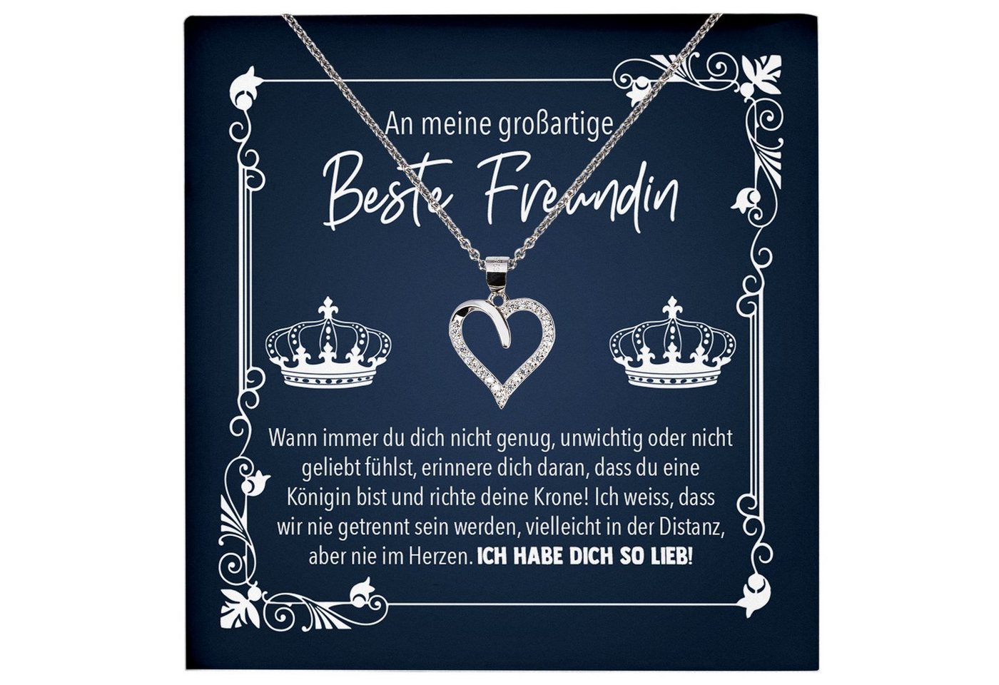 22Feels Schmuckset Beste Freundin Geschenk Bestie BFFs Frauen Mädchen Herz Halskette, Echt-Silber 925/000, Karte Made In Germany von 22Feels