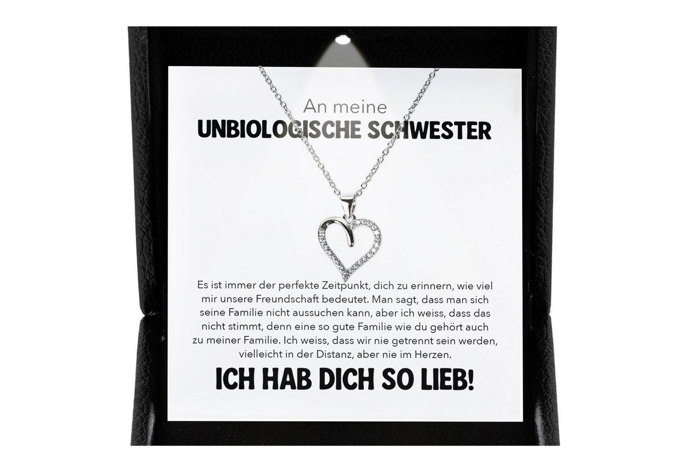 22Feels Schmuckset Beste Freundin Geschenk Bestie BFFs Frauen Mädchen Herz Halskette (inkl. Geschenktasche, Karte, Poliertuch, Beutel), Premium Licht Etui, Silber 925/000, Karte Made In Germany von 22Feels