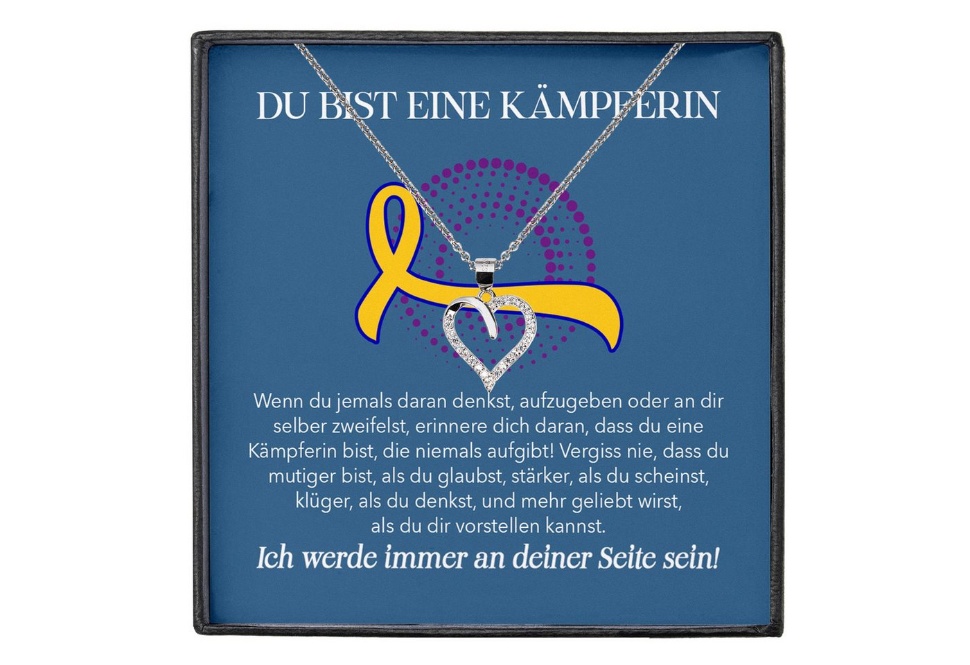 22Feels Schmuckset Blasenkrebs Patientin Geschenk Therapie Herz Halskette (inkl. Geschenktasche, Karte, Poliertuch, Beutel), Silber 925/000, Karte Made In Germany von 22Feels