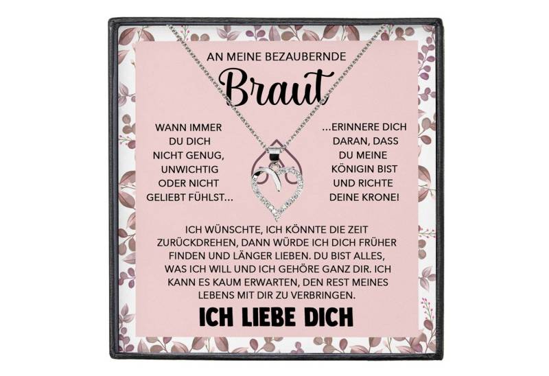 22Feels Schmuckset Braut Geschenk von Bräutigam Frauen Schmuck Verlobte Herz Halskette (inkl. Geschenktasche, Karte, Poliertuch, Beutel), Silber 925/000, Karte Made In Germany von 22Feels