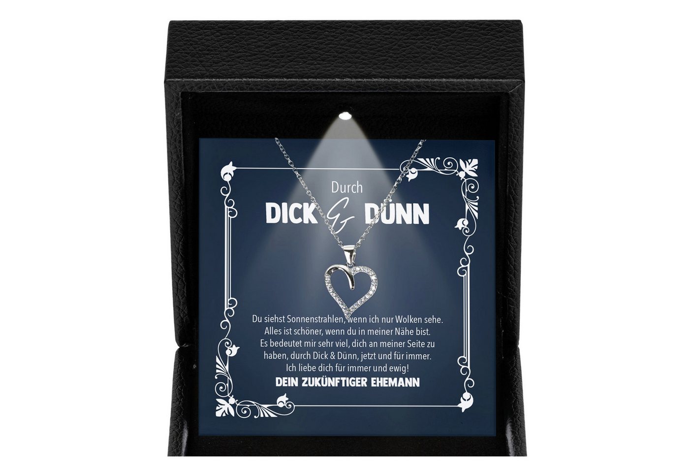 22Feels Schmuckset Braut Geschenk von Bräutigam Hochzeit Dick und Dünn Frauen Halskette (Geschenkset), Silber 925/000, Geschenkset Made In Germany, Premium Licht Etui von 22Feels