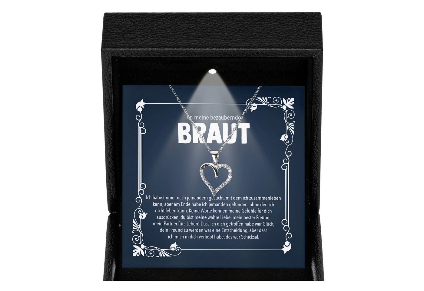22Feels Schmuckset Braut Geschenk von Bräutigam Hochzeit Ich Liebe Dich Frauen Halskette (Geschenkset), Silber 925/000, Geschenkset Made In Germany, Premium Licht Etui von 22Feels