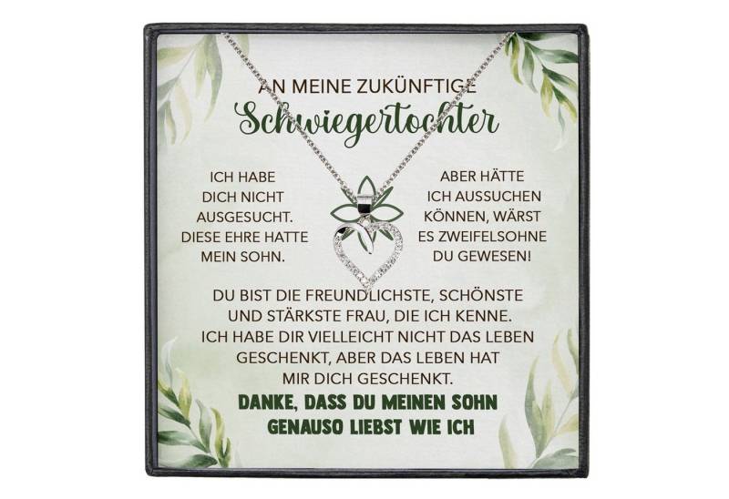 22Feels Schmuckset Braut Schwiegertochter Geschenk Hochzeit Frauen Schmuck Herz Halskette (inkl. Geschenktasche, Karte, Poliertuch, Beutel), Silber 925/000, Karte Made In Germany von 22Feels