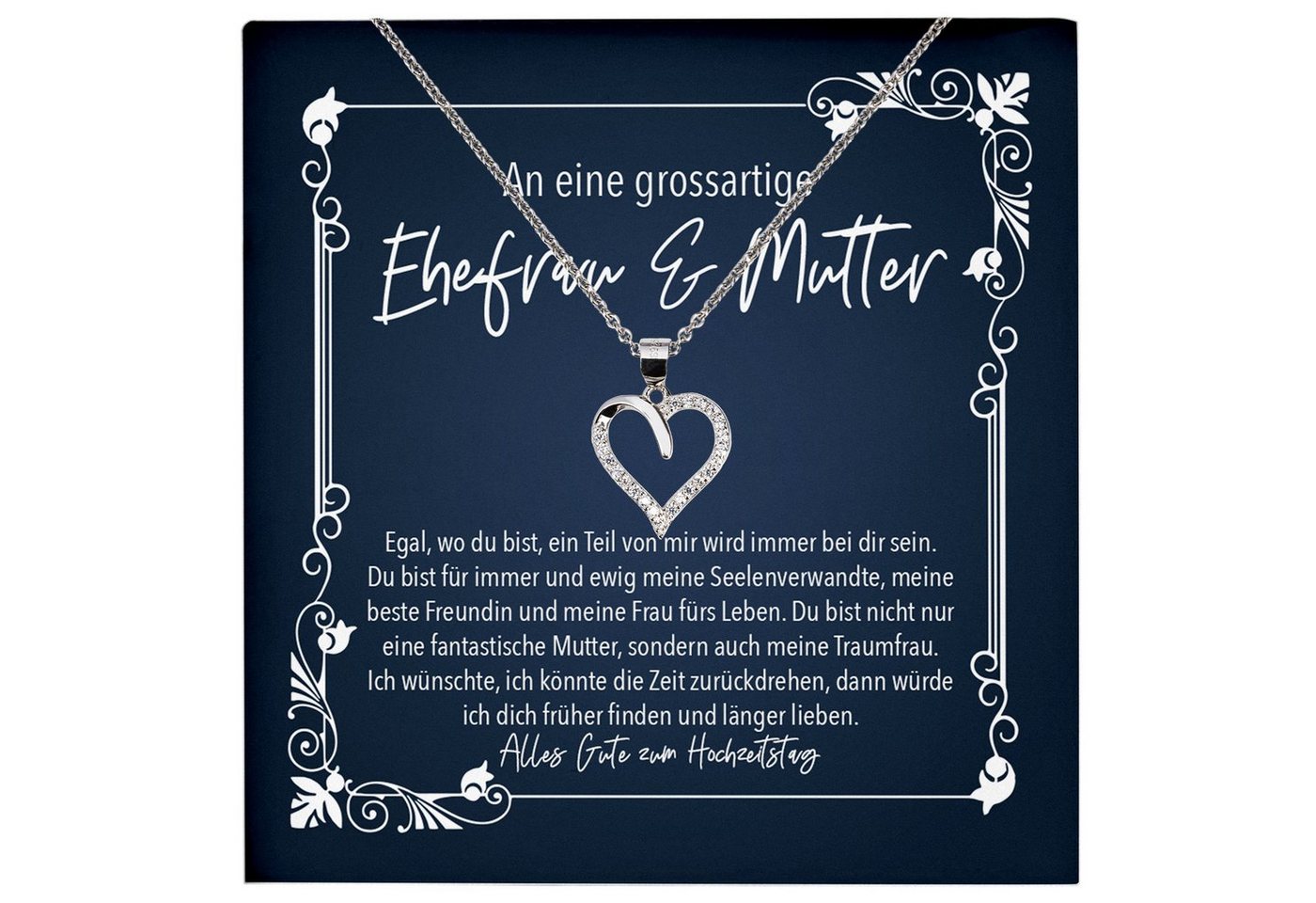 22Feels Schmuckset Ehefrau Geschenk Hochzeitstag Frauen Schmuck Valentinstag Halskette, Echt-Silber 925/000, Karte Made In Germany von 22Feels