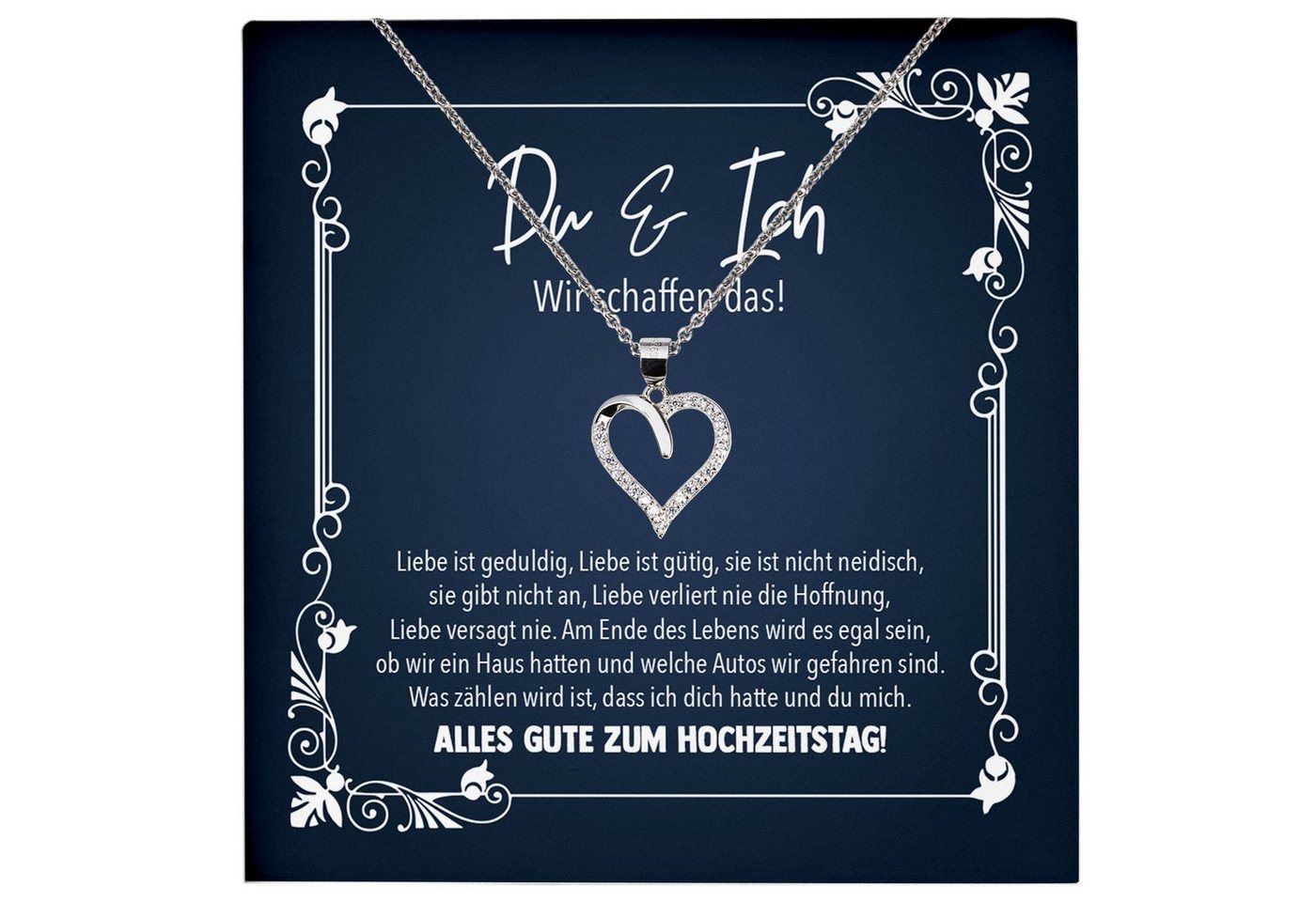 22Feels Schmuckset Ehefrau Geschenk Hochzeitstag Frauen Schmuck Valentinstag Halskette, Echt-Silber 925/000, Karte Made In Germany von 22Feels