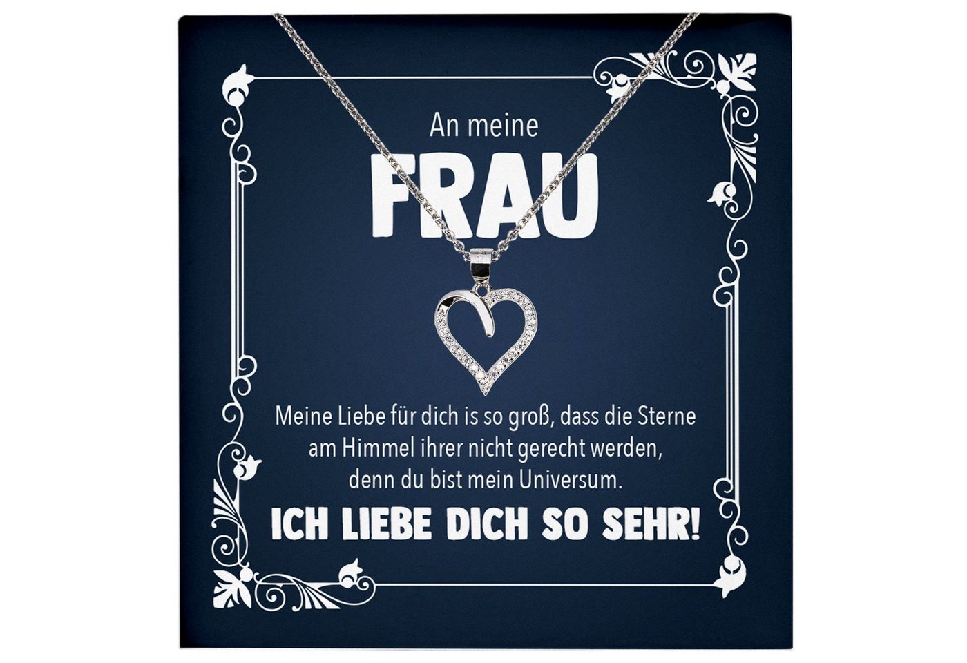 22Feels Schmuckset Ehefrau Geschenk Hochzeitstag Frauen Schmuck Valentinstag Halskette, Echt-Silber 925/000, Karte Made In Germany von 22Feels