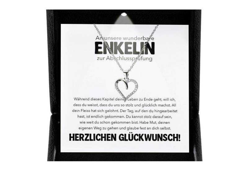 22Feels Schmuckset Enkelin Abschlussprüfung Geschenk Gesellenprüfung Frauen Halskette (inkl. Geschenktasche, Karte, Poliertuch, Beutel), Premium Licht Etui, Silber 925/000, Karte Made In Germany von 22Feels