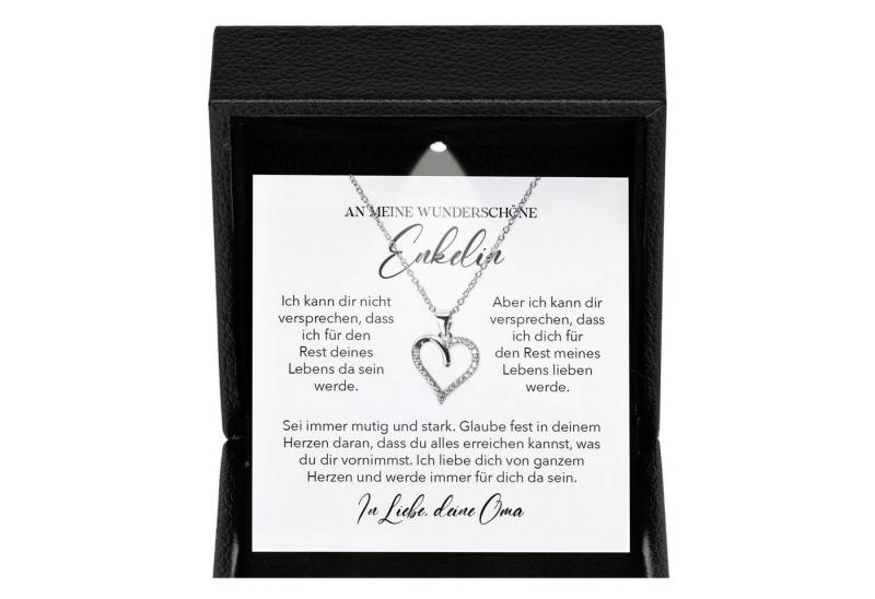 22Feels Schmuckset Enkelin Geschenk von Oma Mädchen Halskette Frauen Herz Collier Uni Abi (Geschenkset), Silber 925/000, Geschenkset Made In Germany, Premium Licht Etui von 22Feels
