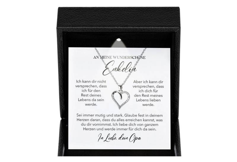 22Feels Schmuckset Enkelin Geschenk von Opa Mädchen Halskette Frauen Herz Collier Uni Abi (Geschenkset), Silber 925/000, Geschenkset Made In Germany, Premium Licht Etui von 22Feels