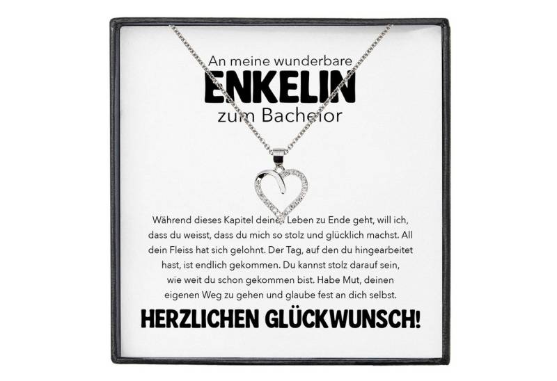 22Feels Schmuckset Enkelin Geschenk zum Bachelor Hochschulabschluss Absolventenfeier Herz (inkl. Geschenktasche, Karte, Poliertuch, Beutel), Silber 925/000, Karte Made In Germany von 22Feels