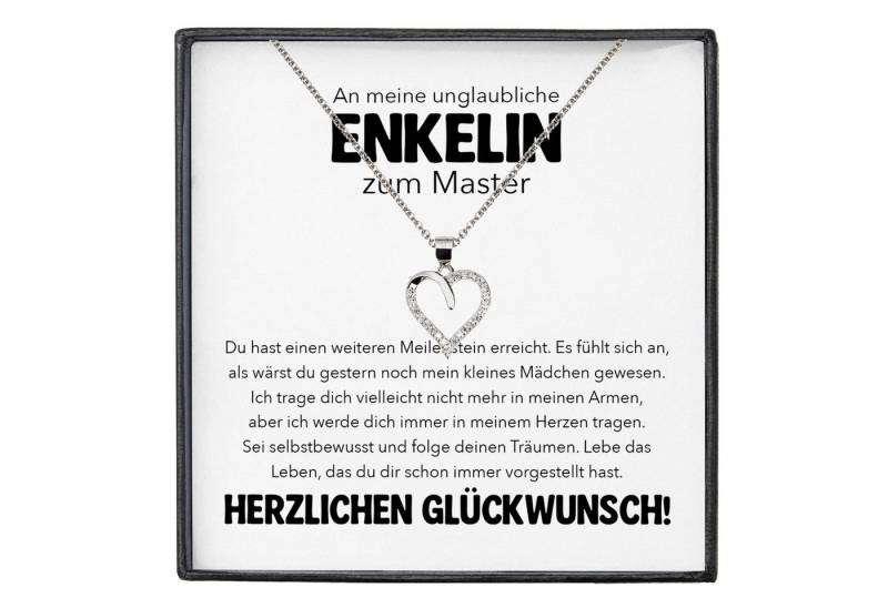 22Feels Schmuckset Enkelin Geschenk zum Master Hochschulabschluss Absolventenfeier Herz (inkl. Geschenktasche, Karte, Poliertuch, Beutel), Silber 925/000, Karte Made In Germany von 22Feels