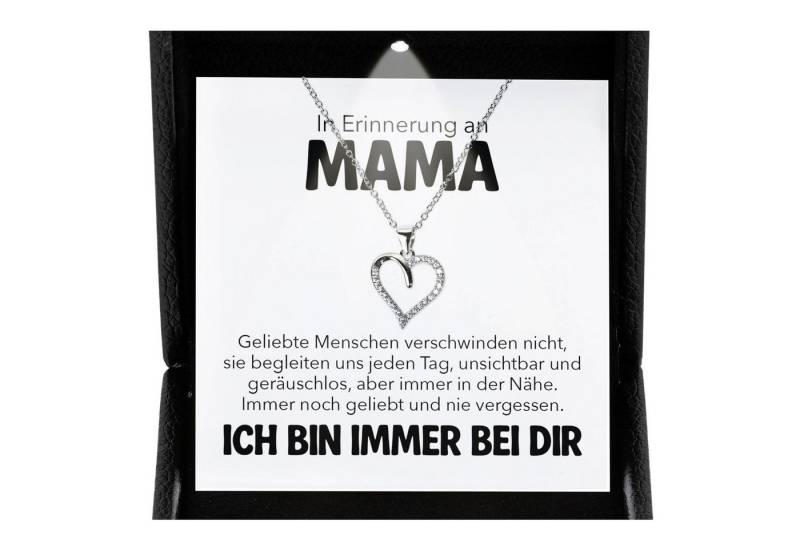 22Feels Schmuckset Erinnerung An Mama Trauer Andenken Kondolenz-Geschenk Herz Halskette (inkl. Geschenktasche, Karte, Poliertuch, Beutel), Premium Licht Etui, Silber 925/000, Karte Made In Germany von 22Feels