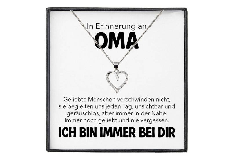 22Feels Schmuckset Erinnerung An Oma Trauer Andenken Kondolenz-Geschenk Herz Halskette (inkl. Geschenktasche, Karte, Poliertuch, Beutel), Silber 925/000, Karte Made In Germany von 22Feels