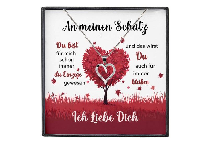 22Feels Schmuckset Frau Ich Liebe Dich Geschenk Schatz Jahrestag Herz Kette Hochzeitstag, Silber 925/000, Karte Made In Germany von 22Feels