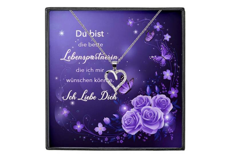 22Feels Schmuckset Frau Ich Liebe Dich Geschenk Schatz Jahrestag Herz Kette Hochzeitstag, Silber 925/000, Karte Made In Germany von 22Feels