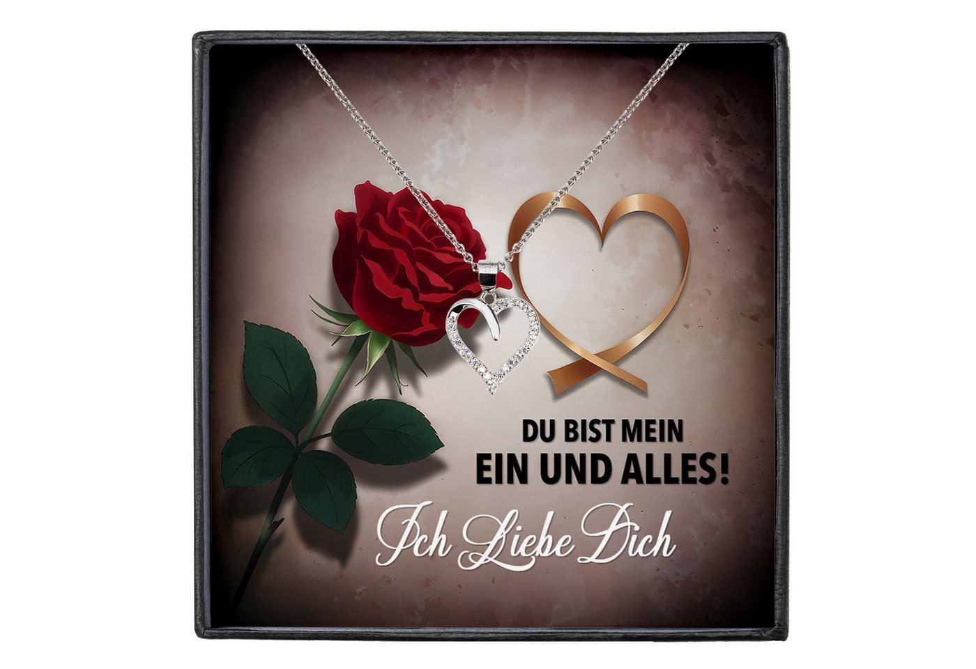 22Feels Schmuckset Frau Ich Liebe Dich Geschenk Schatz Jahrestag Herz Kette Hochzeitstag, Silber 925/000, Karte Made In Germany von 22Feels