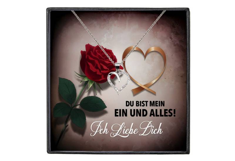 22Feels Schmuckset Frau Ich Liebe Dich Geschenk Schatz Jahrestag Herz Kette Hochzeitstag, Silber 925/000, Karte Made In Germany von 22Feels