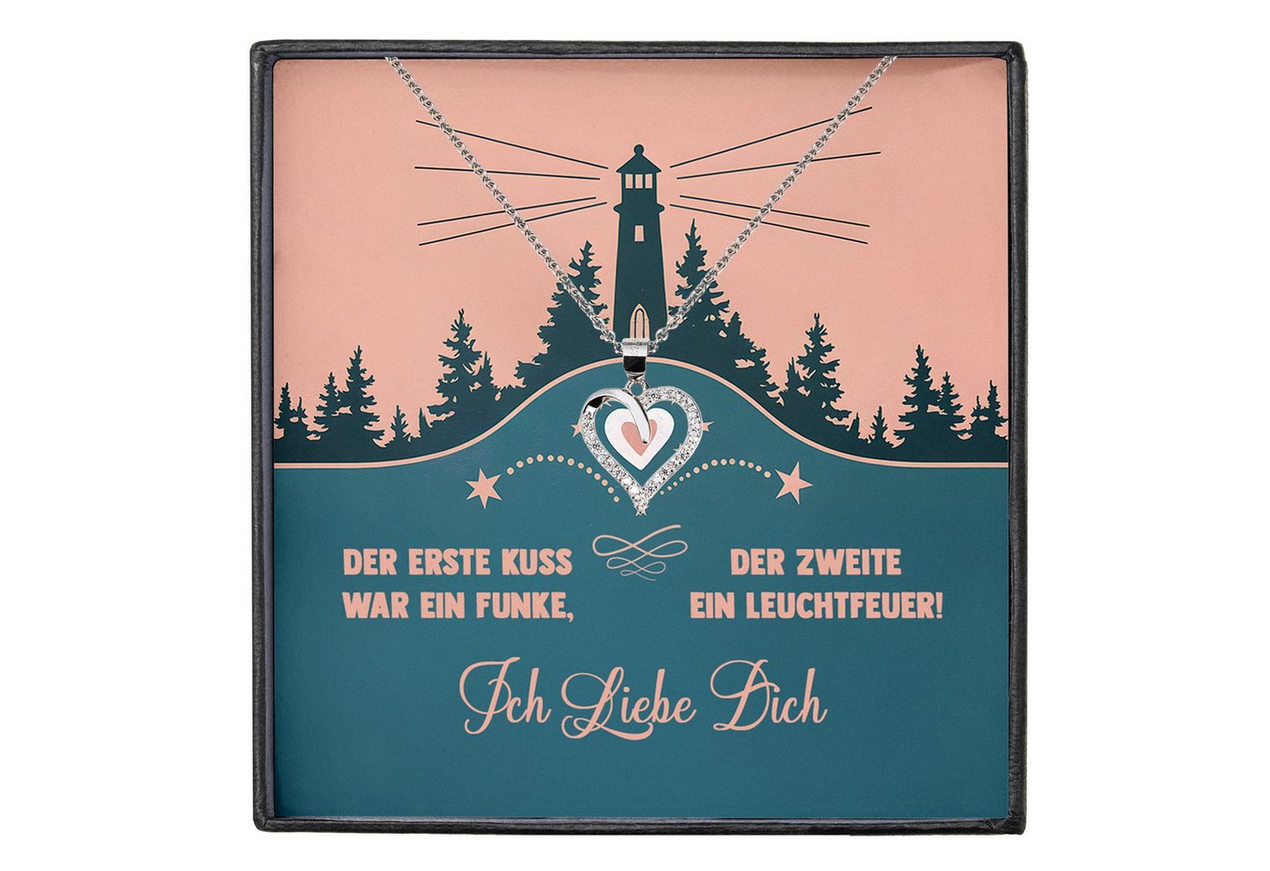 22Feels Schmuckset Frau Ich Liebe Dich Geschenk Schatz Jahrestag Herz Kette Hochzeitstag, Silber 925/000, Karte Made In Germany von 22Feels