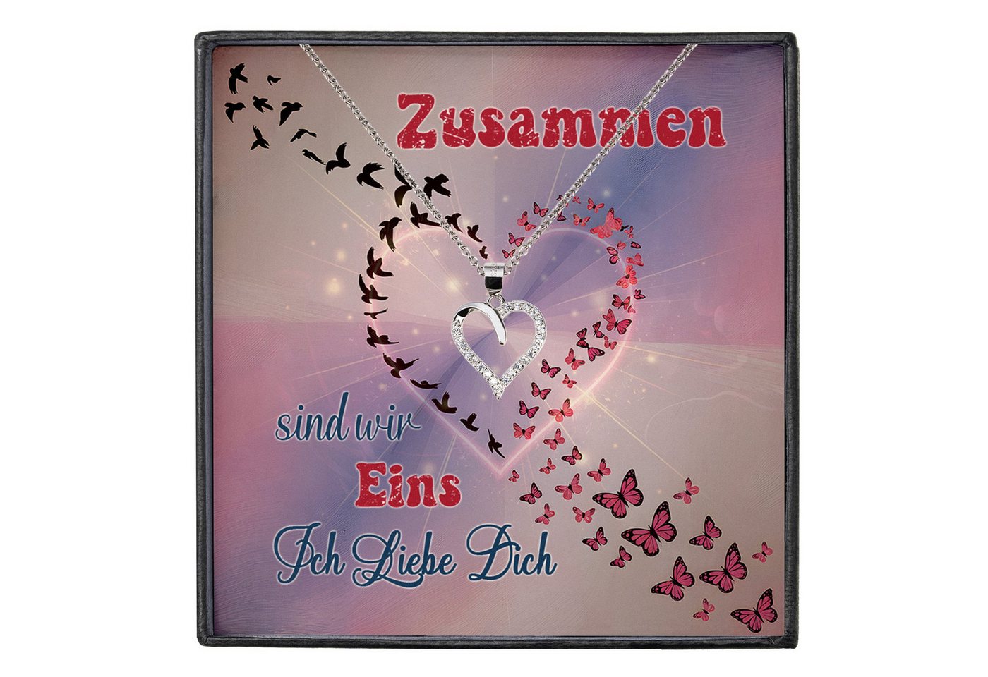 22Feels Schmuckset Frau Ich Liebe Dich Geschenk Schatz Jahrestag Herz Kette Hochzeitstag, Silber 925/000, Karte Made In Germany von 22Feels