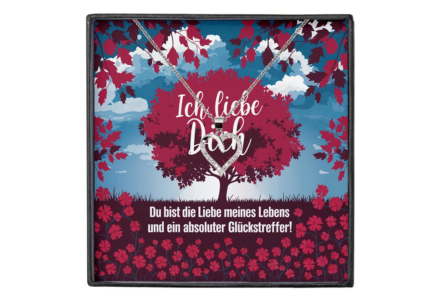 22Feels Schmuckset Frau Ich Liebe Dich Geschenk Schatz Jahrestag Herz Kette Hochzeitstag, Silber 925/000, Karte Made In Germany von 22Feels