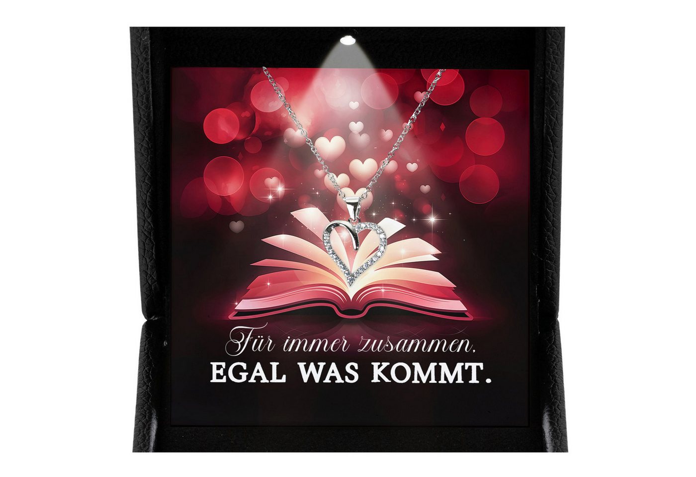 22Feels Schmuckset Frau Ich Liebe Dich Geschenk Schatz Jahrestag Herz Kette Hochzeitstag (inkl. Geschenktasche, Karte, Poliertuch, Beutel), Premium Licht Etui, Silber 925/000, Karte Made In Germany von 22Feels